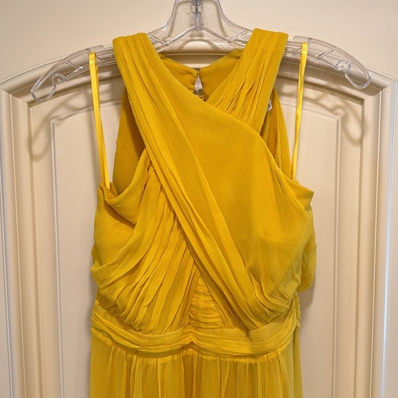 VERONICA BEARD Florencia Sleeveless Tiered Silk Lined Maxi Dress Size 6 Yellow - Picture 11 of 16
